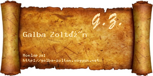 Galba Zoltán névjegykártya