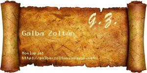 Galba Zoltán névjegykártya